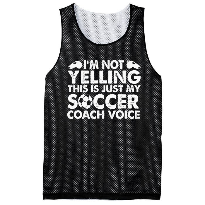 Im Not Yelling This Is Just My Soccer Coach Voice Mom Dad Mesh Reversible Basketball Jersey Tank