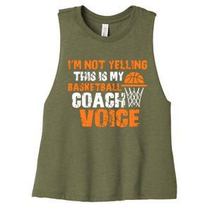 IM Not Yelling This Is My Basketball Coach Voice Women's Racerback Cropped Tank