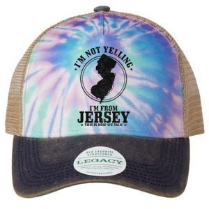 IM Not Yelling IM From New Jersey Funny State Map Pride Legacy Tie Dye Trucker Hat