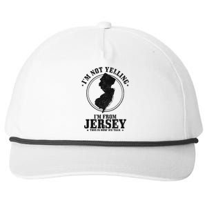 IM Not Yelling IM From New Jersey Funny State Map Pride Snapback Five-Panel Rope Hat