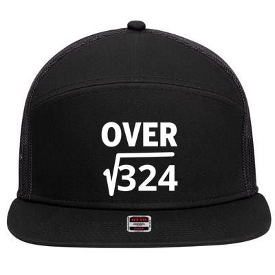 IM Over 18 Funny Square Root Math Design 7 Panel Mesh Trucker Snapback Hat
