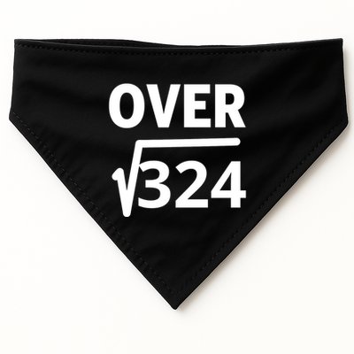 IM Over 18 Funny Square Root Math Design USA-Made Doggie Bandana