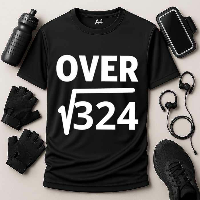 IM Over 18 Funny Square Root Math Design Performance Shirt