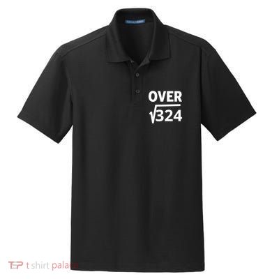 IM Over 18 Funny Square Root Math Design Dry Zone Grid Polo