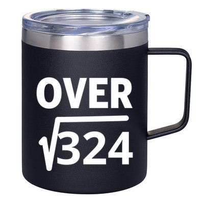 IM Over 18 Funny Square Root Math Design 12oz Stainless Steel Coffee Mug