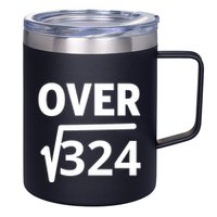 IM Over 18 Funny Square Root Math Design 12oz Stainless Steel Coffee Mug