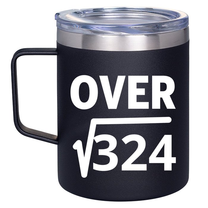 IM Over 18 Funny Square Root Math Design 12oz Stainless Steel Coffee Mug