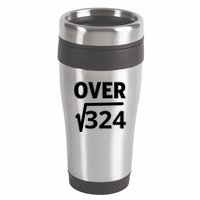 IM Over 18 Funny Square Root Math Design 16oz Travel Tumbler