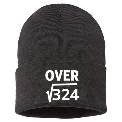 IM Over 18 Funny Square Root Math Design Sustainable Knit Beanie