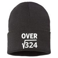 IM Over 18 Funny Square Root Math Design Sustainable Knit Beanie