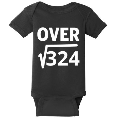 IM Over 18 Funny Square Root Math Design Baby Bodysuit