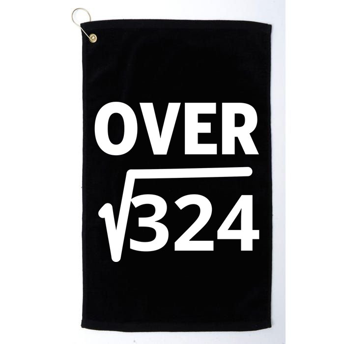 IM Over 18 Funny Square Root Math Design Golf Towel