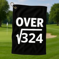 IM Over 18 Funny Square Root Math Design Golf Towel