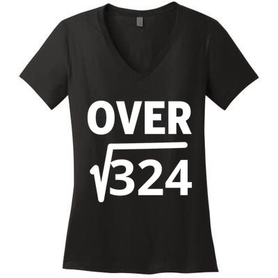 IM Over 18 Funny Square Root Math Design Women's V-Neck T-Shirt