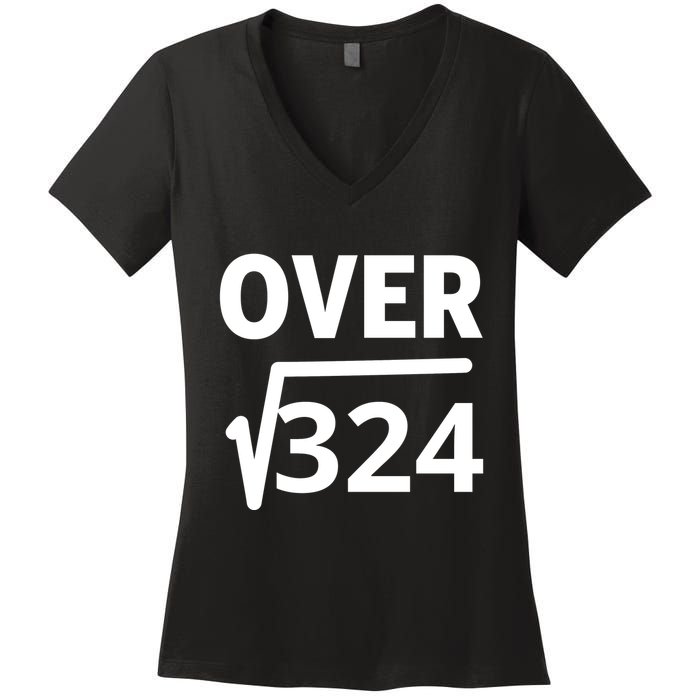 IM Over 18 Funny Square Root Math Design Women's V-Neck T-Shirt