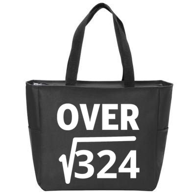 IM Over 18 Funny Square Root Math Design Zip Tote Bag
