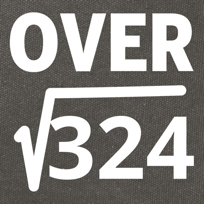 IM Over 18 Funny Square Root Math Design Cotton Canvas Backpack