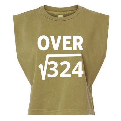 IM Over 18 Funny Square Root Math Design Garment-Dyed Women's Muscle Tee