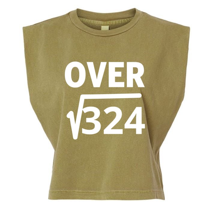 IM Over 18 Funny Square Root Math Design Garment-Dyed Women's Muscle Tee