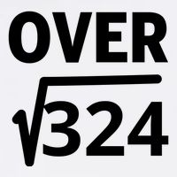 IM Over 18 Funny Square Root Math Design Garment-Dyed Sweatshirt