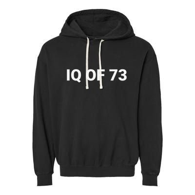 Iq Of 73 Human Intelligence Funny Iq Test Score Quote Garment-Dyed Fleece Hoodie