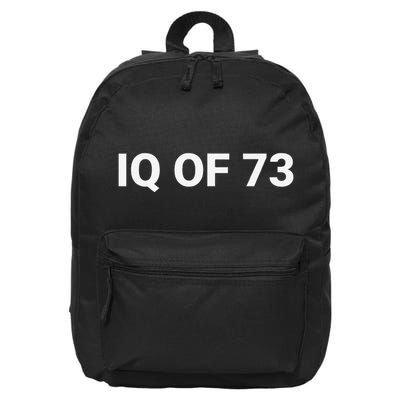 Iq Of 73 Human Intelligence Funny Iq Test Score Quote 16 in Basic Backpack