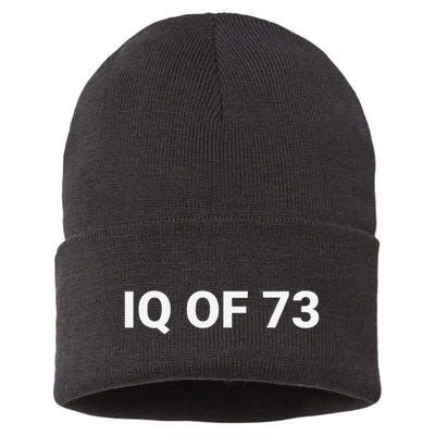 Iq Of 73 Human Intelligence Funny Iq Test Score Quote Sustainable Knit Beanie