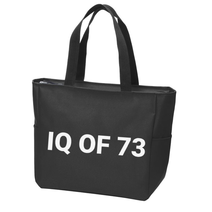 Iq Of 73 Human Intelligence Funny Iq Test Score Quote Zip Tote Bag