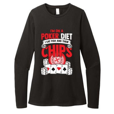 I'm on a poker diet I eat fish and their chips cards Womens CVC Long Sleeve Shirt