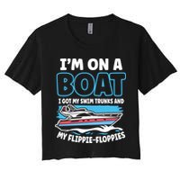 Im On A Boat I Got My Swim Trunks And My Floppies Crop Top