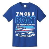 Im On A Boat I Got My Swim Trunks And My Floppies Kids T-Shirt