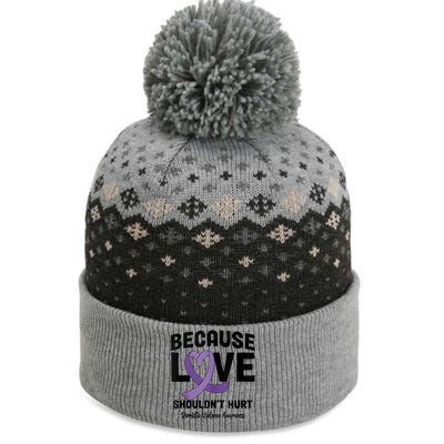 In October Awareness Domestic Violence Awareness Purple The Baniff Cuffed Pom Beanie