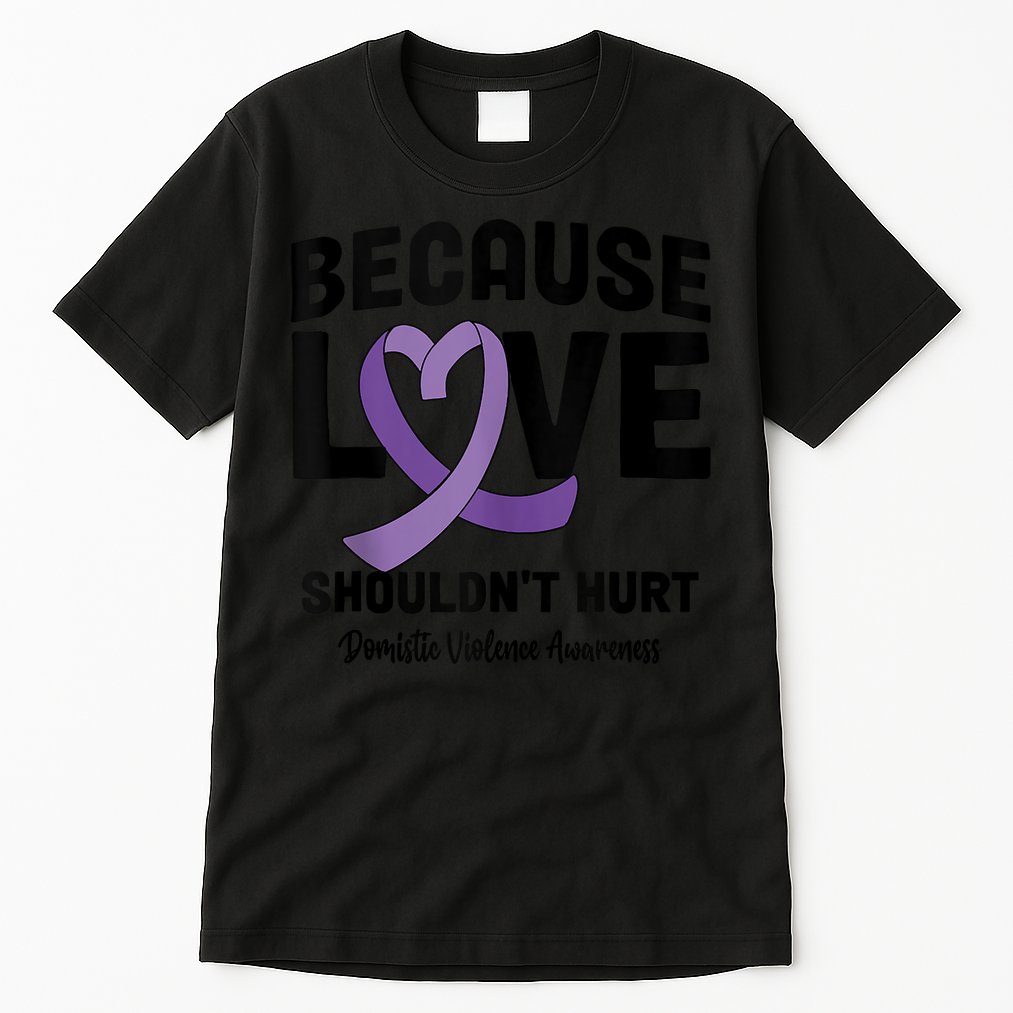 In October Awareness Domestic Violence Awareness Purple Tall T-Shirt