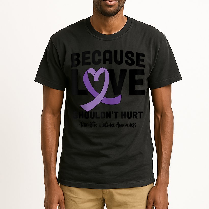 In October Awareness Domestic Violence Awareness Purple Tall T-Shirt