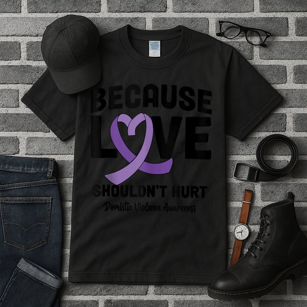 In October Awareness Domestic Violence Awareness Purple Tall T-Shirt