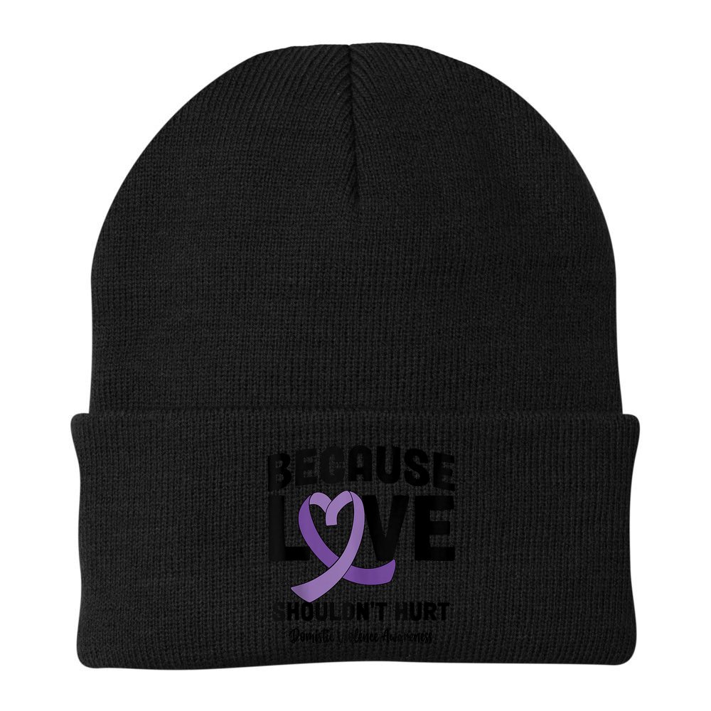 In October Awareness Domestic Violence Awareness Purple Beanie