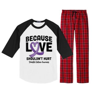 In October Awareness Domestic Violence Awareness Purple Raglan Sleeve Pajama Set