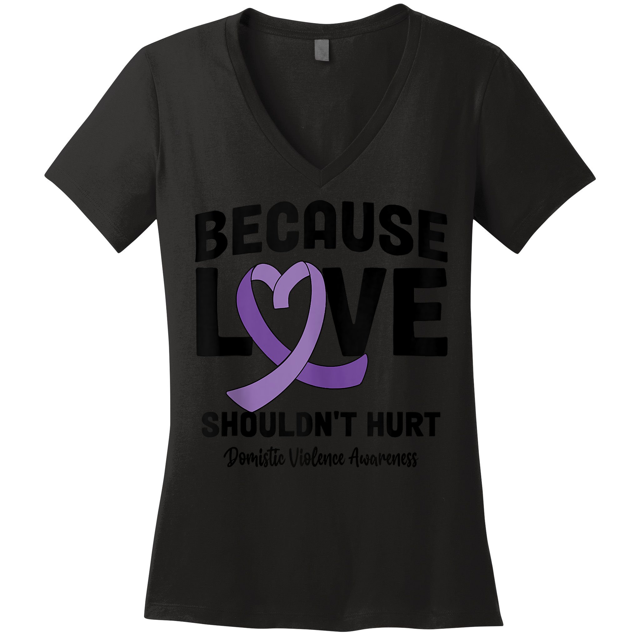 In October Awareness Domestic Violence Awareness Purple Women's V-Neck T-Shirt