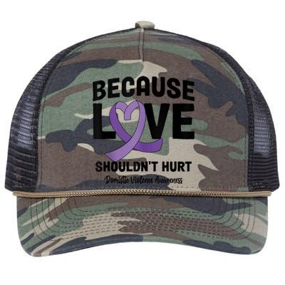 In October Awareness Domestic Violence Awareness Purple Retro Rope Trucker Hat Cap