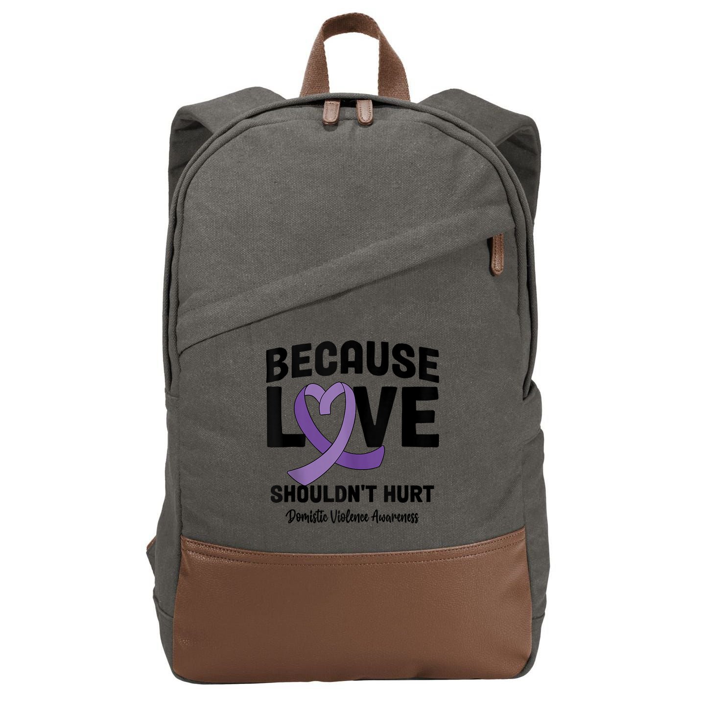 In October Awareness Domestic Violence Awareness Purple Cotton Canvas Backpack