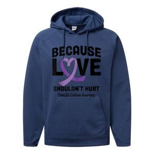 In October Awareness Domestic Violence Awareness Purple Performance Fleece Hoodie