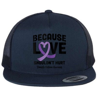 In October Awareness Domestic Violence Awareness Purple Flat Bill Trucker Hat