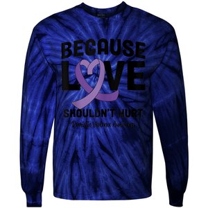 In October Awareness Domestic Violence Awareness Purple Tie-Dye Long Sleeve Shirt