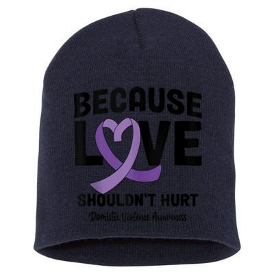 In October Awareness Domestic Violence Awareness Purple Short Acrylic Beanie