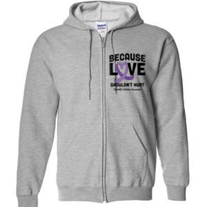 In October Awareness Domestic Violence Awareness Purple Full Zip Hoodie