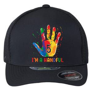 IM Officially A Handful 5th Cute Five Birthday Party Flexfit Unipanel Trucker Cap