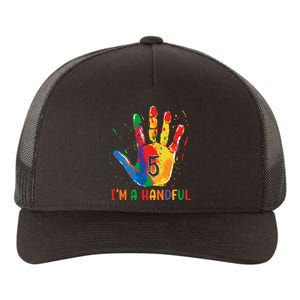 IM Officially A Handful 5th Cute Five Birthday Party Yupoong Adult 5-Panel Trucker Hat