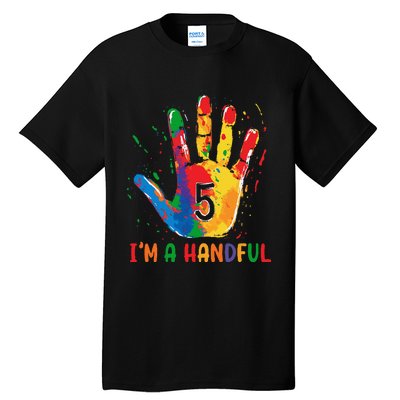 IM Officially A Handful 5th Cute Five Birthday Party Tall T-Shirt