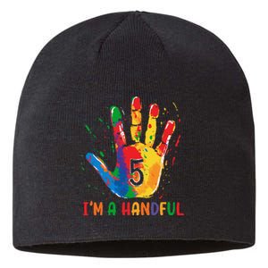 IM Officially A Handful 5th Cute Five Birthday Party Sustainable Beanie