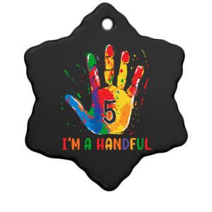 IM Officially A Handful 5th Cute Five Birthday Party Ceramic Star Ornament